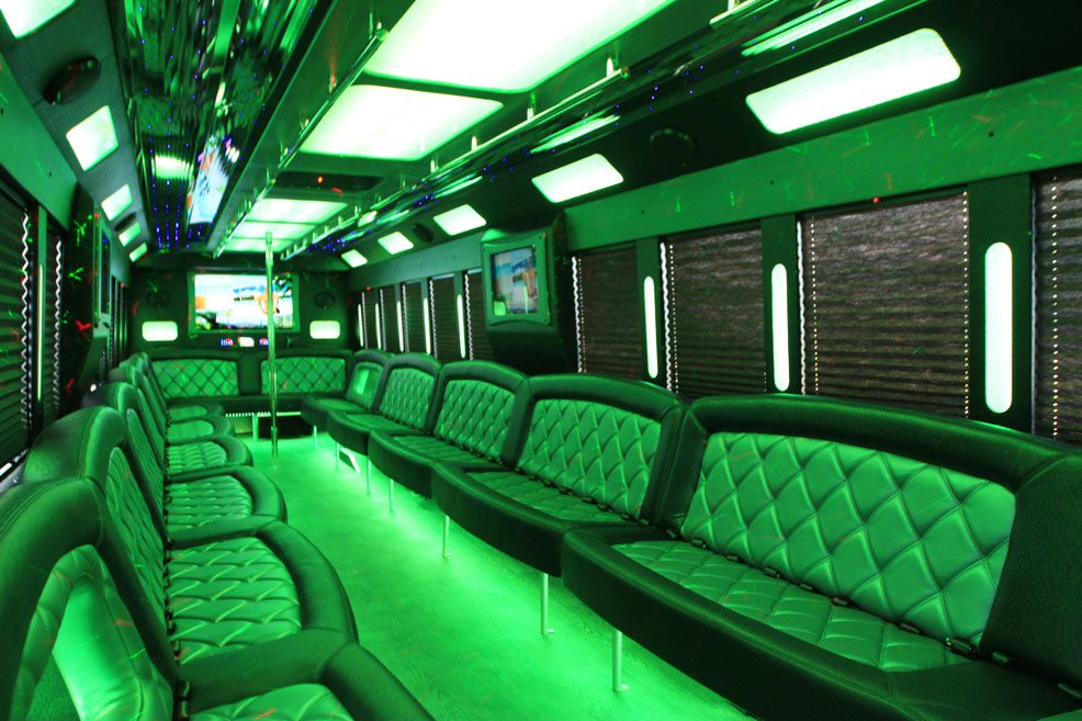 Limo Party Bus rental White for 50 passengers