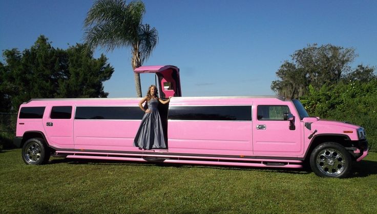 Pink Wedding Limo