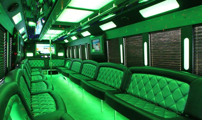 Limo Party Bus rental White for 50 passengers